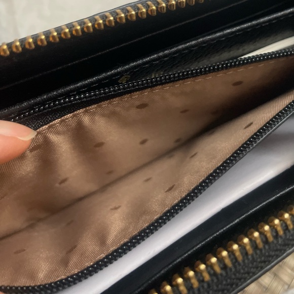 New Kate Spade Blue Leather Zip Around Ribbon Wallet - Picture 4 of 4